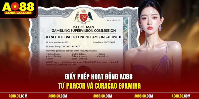 Giấy phép hoạt động AO88 từ PAGCOR và Curacao eGaming